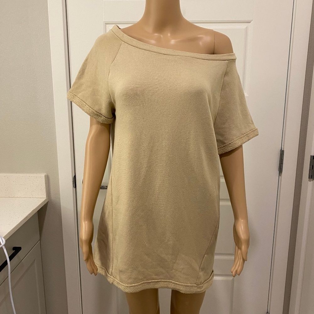 United Colors of Benetton Mini Shirt Dress. Tan. Medium - Picture 2 of 13